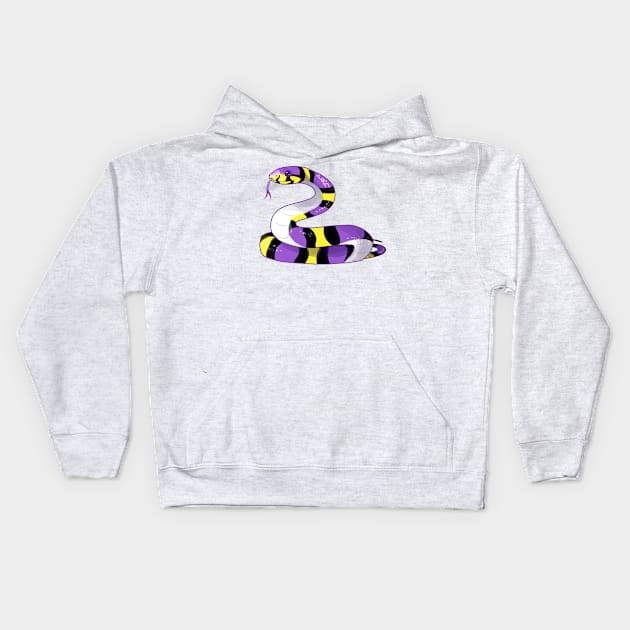 Nonbinary Snake Kids Hoodie by candychameleon